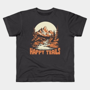 Happy Trails 1970's Vibe Hiking Tee Kids T-Shirt